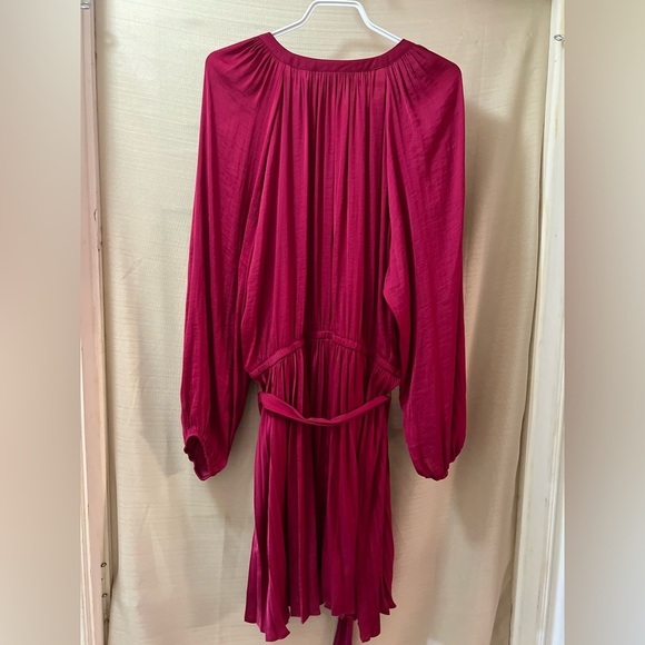 🔴 Simply Vera pink pleated belted long sleeve midi dress size Xxl - Picture 7 of 8